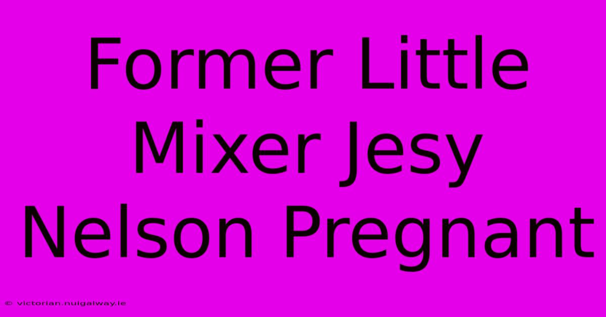 Former Little Mixer Jesy Nelson Pregnant