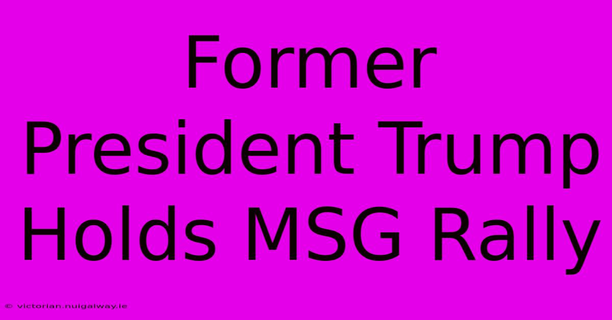 Former President Trump Holds MSG Rally