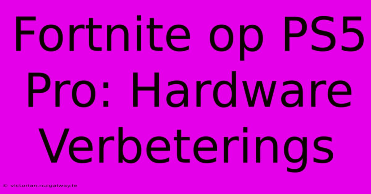 Fortnite Op PS5 Pro: Hardware Verbeterings