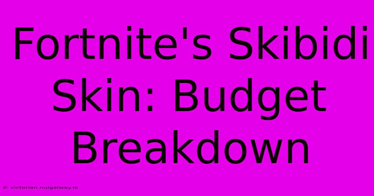 Fortnite's Skibidi Skin: Budget Breakdown