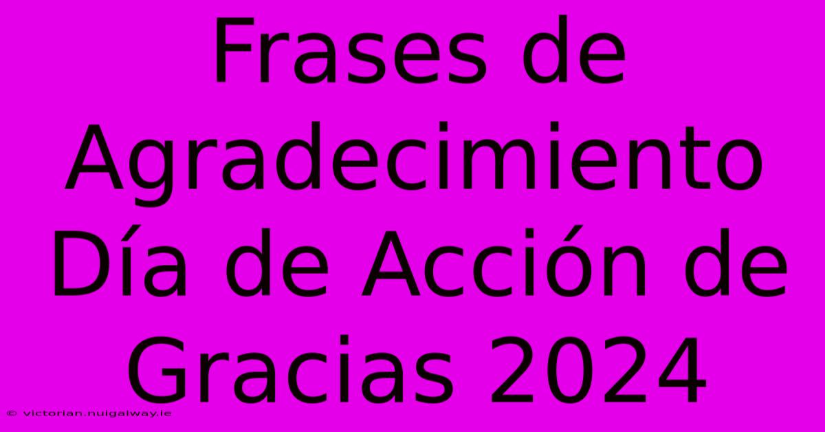 Frases De Agradecimiento Día De Acción De Gracias 2024