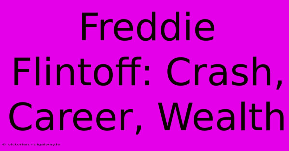 Freddie Flintoff: Crash, Career, Wealth