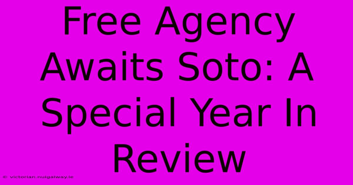 Free Agency Awaits Soto: A Special Year In Review 