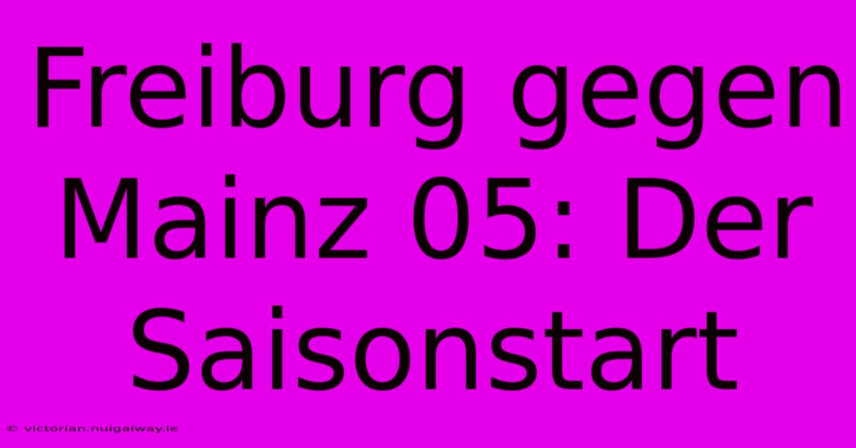 Freiburg Gegen Mainz 05: Der Saisonstart 