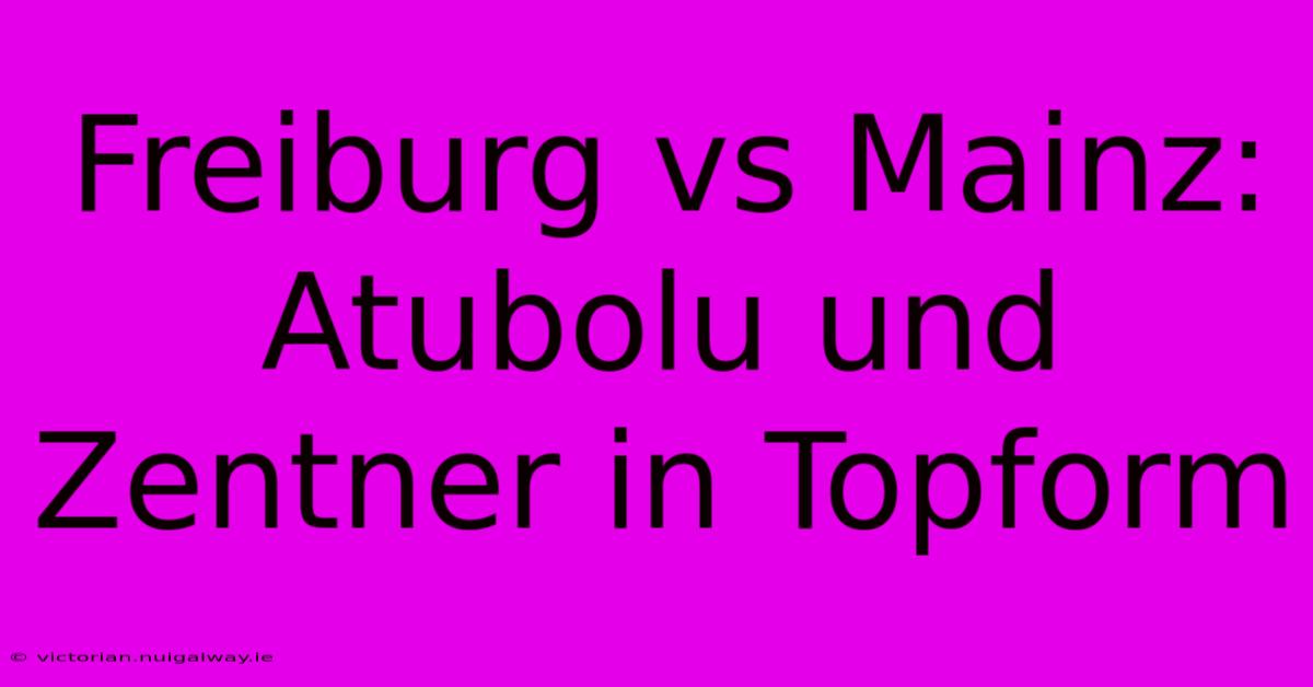 Freiburg Vs Mainz: Atubolu Und Zentner In Topform