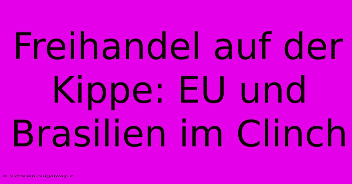 Freihandel Auf Der Kippe: EU Und Brasilien Im Clinch