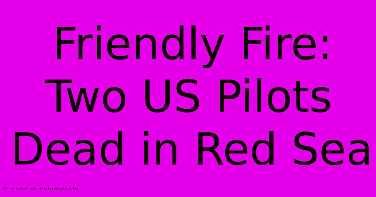 Friendly Fire: Two US Pilots Dead In Red Sea