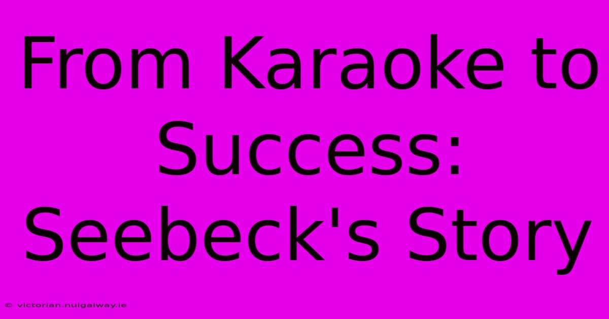 From Karaoke To Success: Seebeck's Story