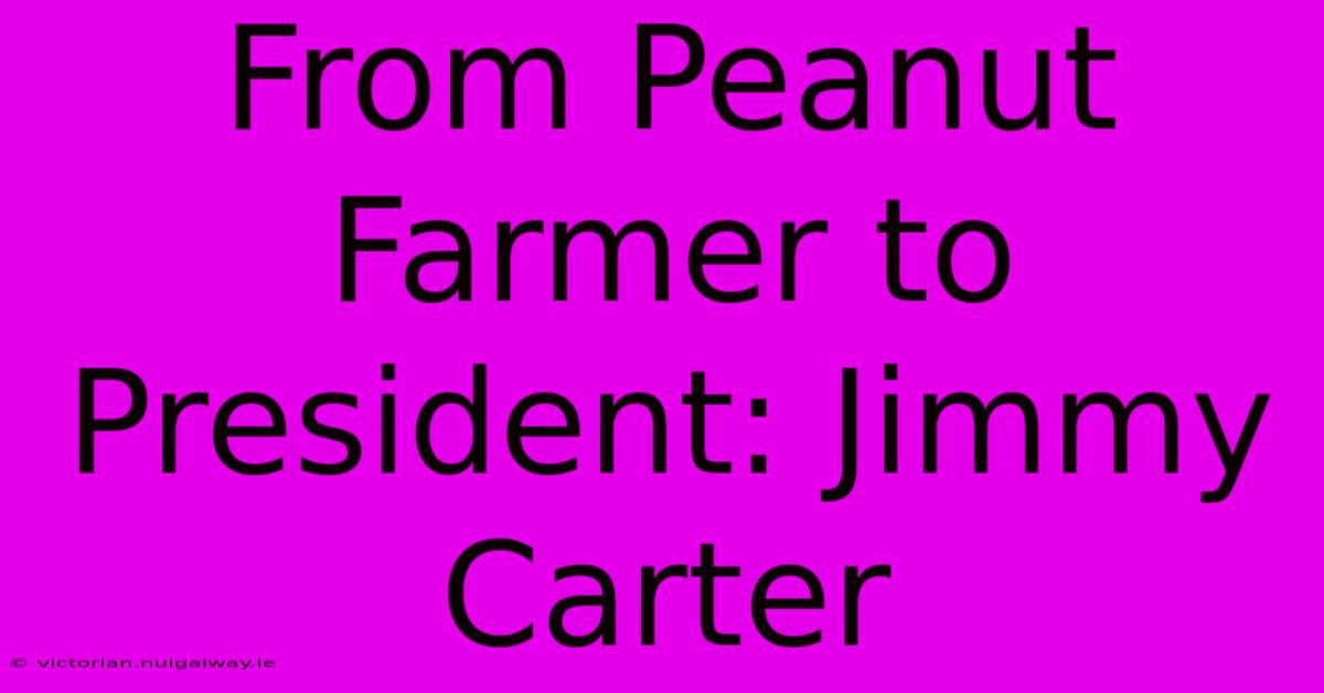 From Peanut Farmer To President: Jimmy Carter