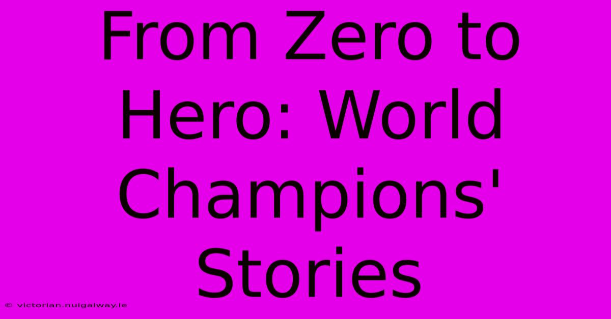 From Zero To Hero: World Champions' Stories