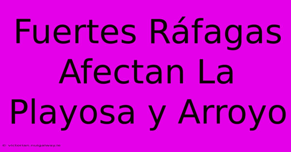 Fuertes Ráfagas Afectan La Playosa Y Arroyo