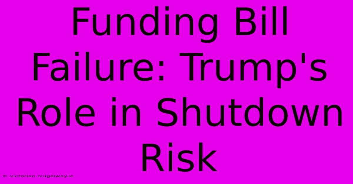 Funding Bill Failure: Trump's Role In Shutdown Risk