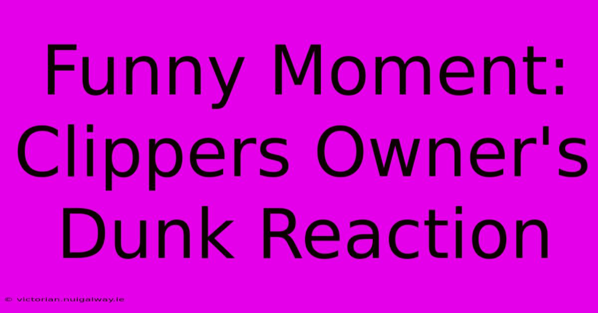 Funny Moment: Clippers Owner's Dunk Reaction