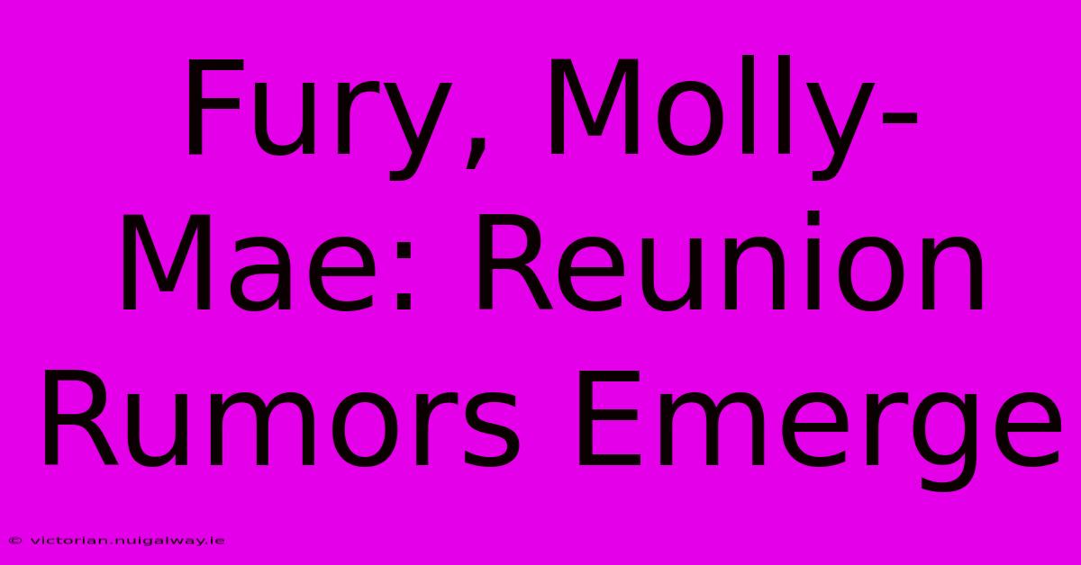 Fury, Molly-Mae: Reunion Rumors Emerge