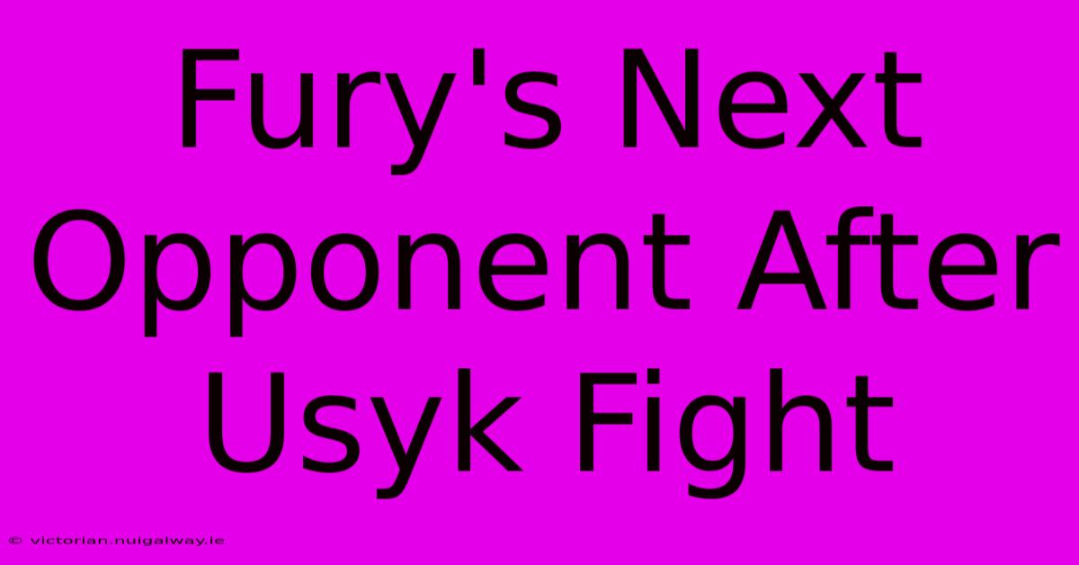 Fury's Next Opponent After Usyk Fight