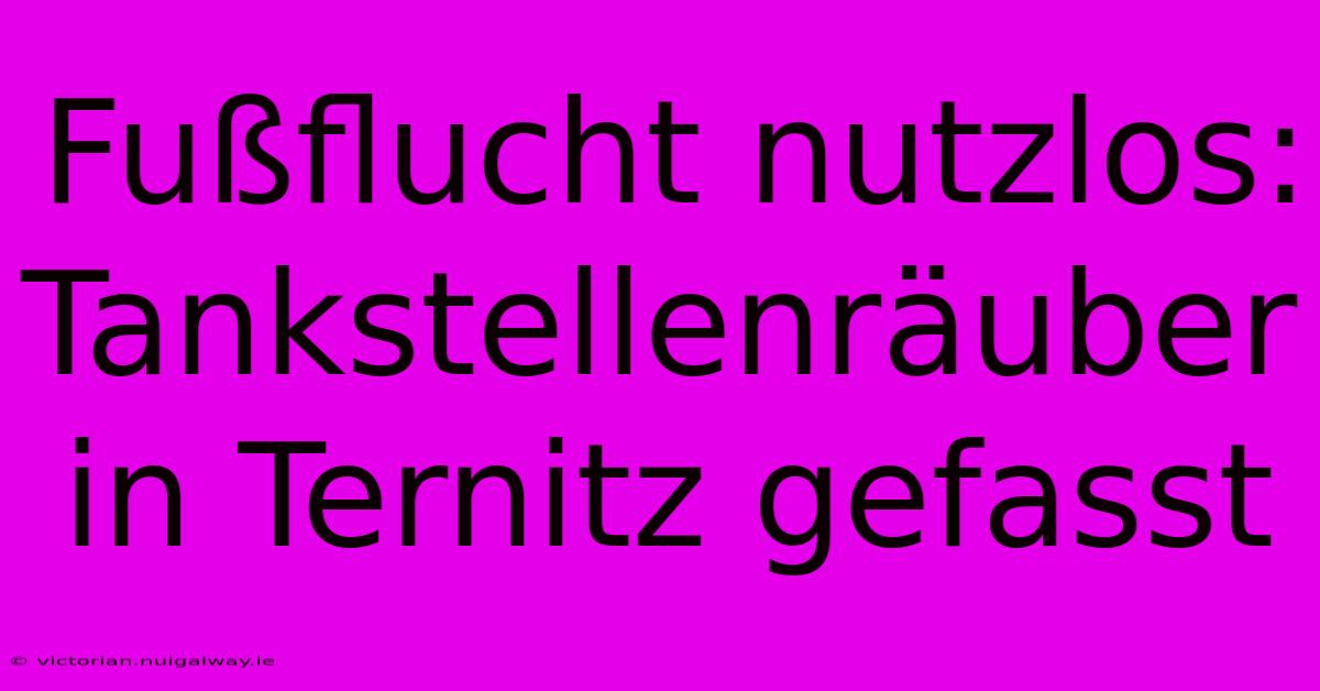 Fußflucht Nutzlos: Tankstellenräuber In Ternitz Gefasst 