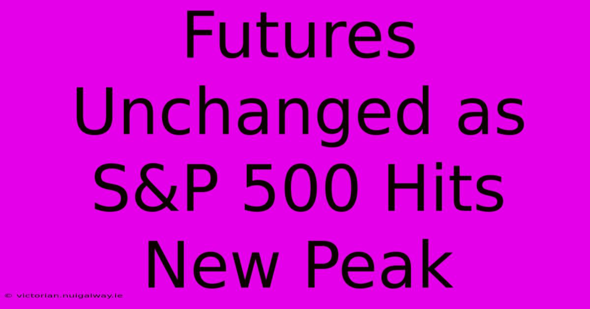 Futures Unchanged As S&P 500 Hits New Peak