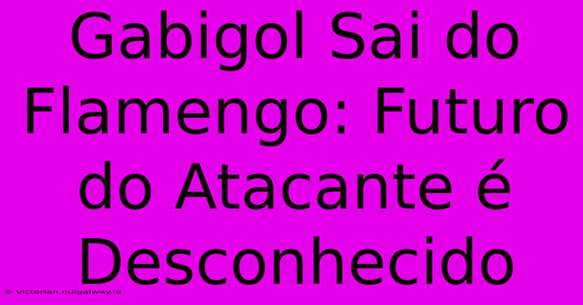 Gabigol Sai Do Flamengo: Futuro Do Atacante É Desconhecido