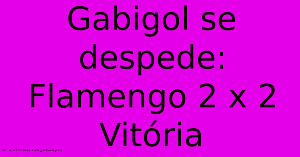 Gabigol Se Despede: Flamengo 2 X 2 Vitória