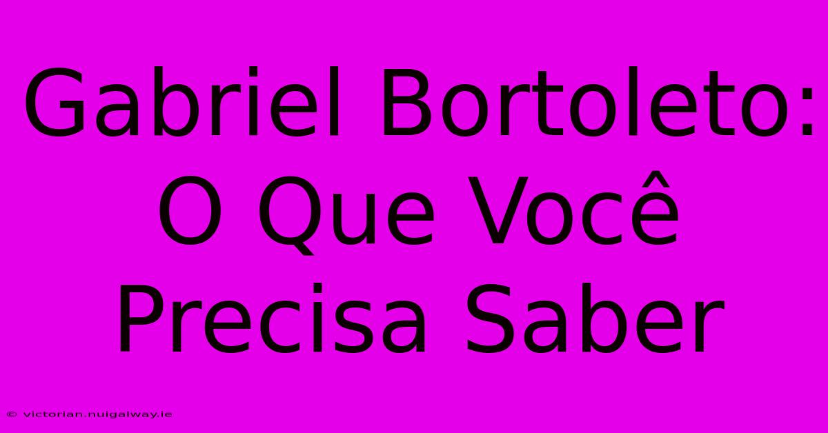 Gabriel Bortoleto: O Que Você Precisa Saber