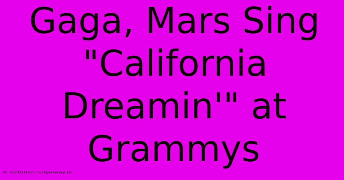 Gaga, Mars Sing 