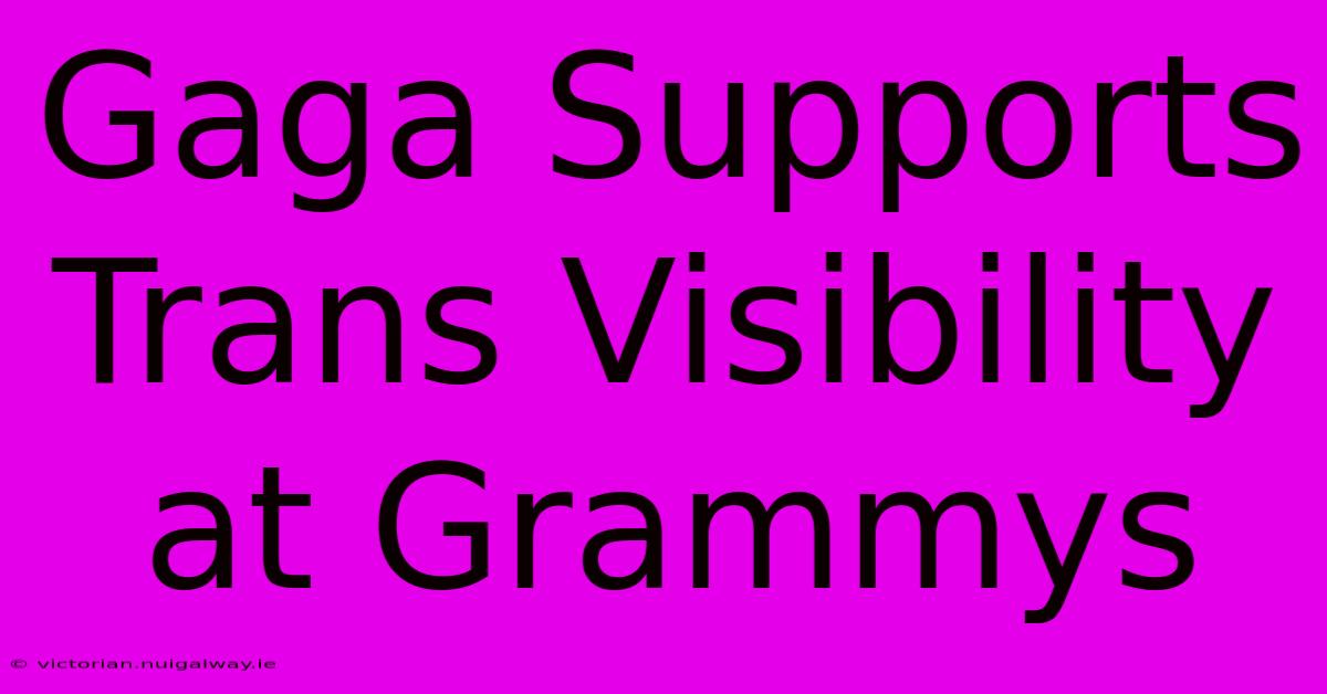 Gaga Supports Trans Visibility At Grammys