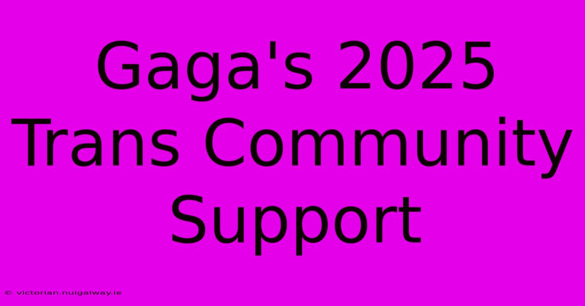 Gaga's 2025 Trans Community Support