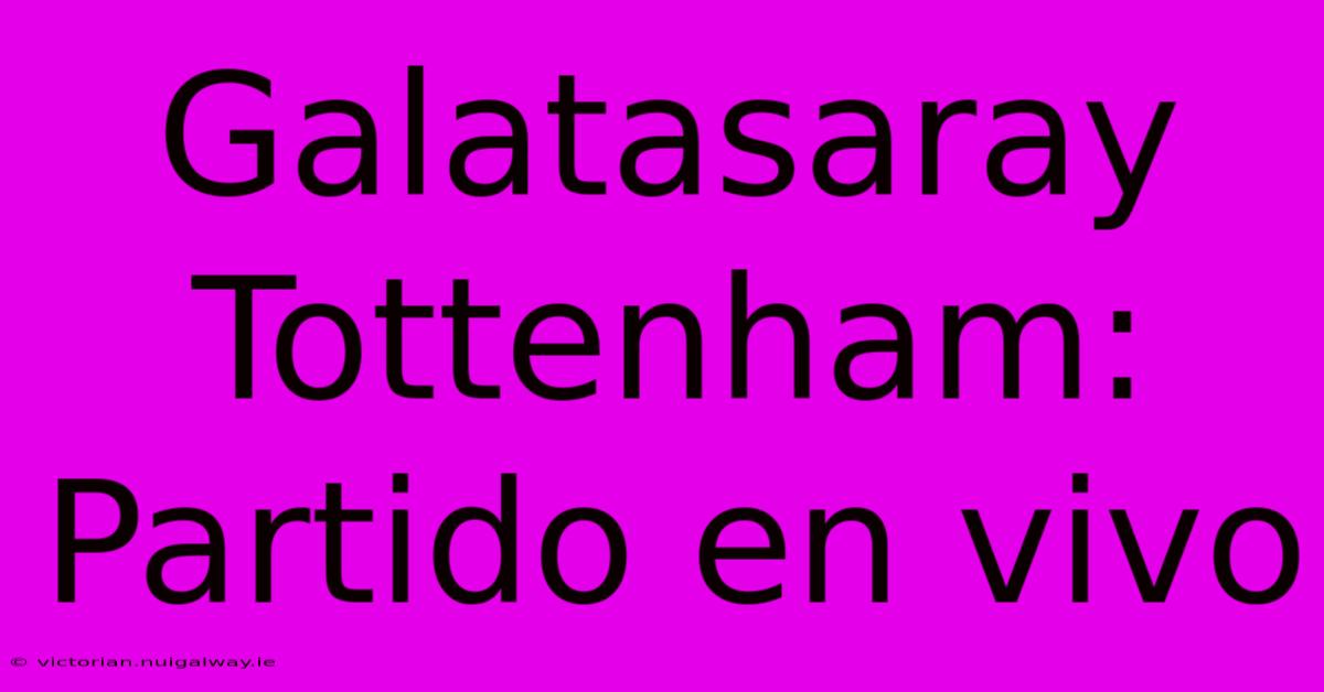 Galatasaray Tottenham: Partido En Vivo 