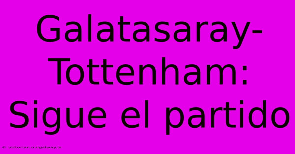 Galatasaray-Tottenham: Sigue El Partido