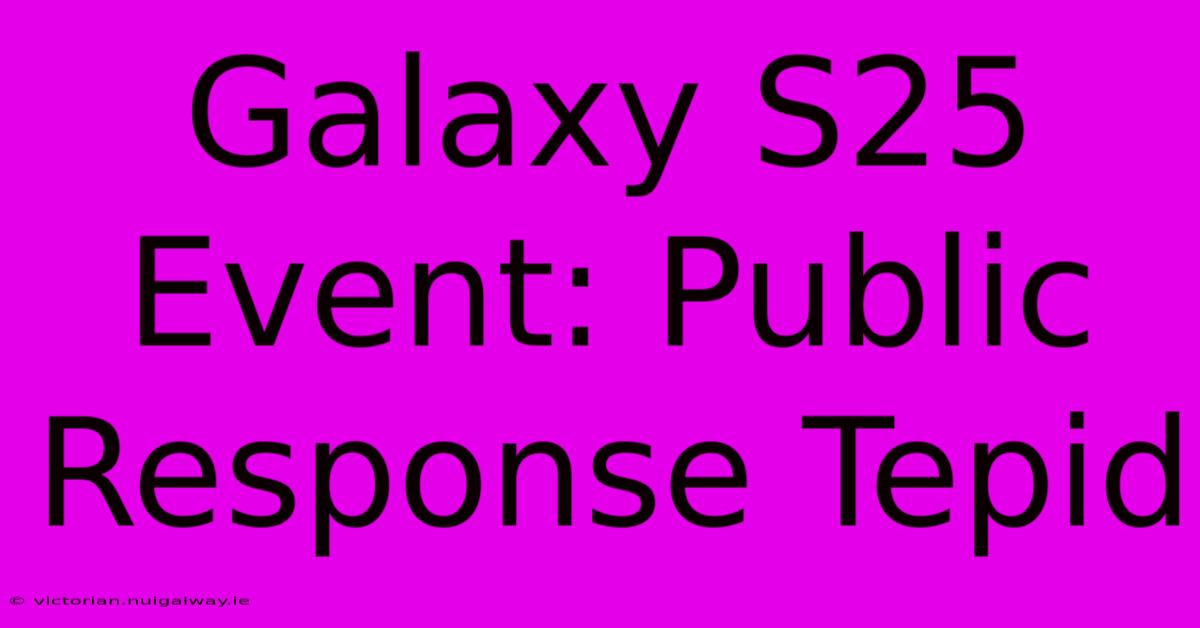 Galaxy S25 Event: Public Response Tepid