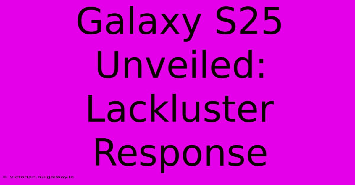 Galaxy S25 Unveiled: Lackluster Response