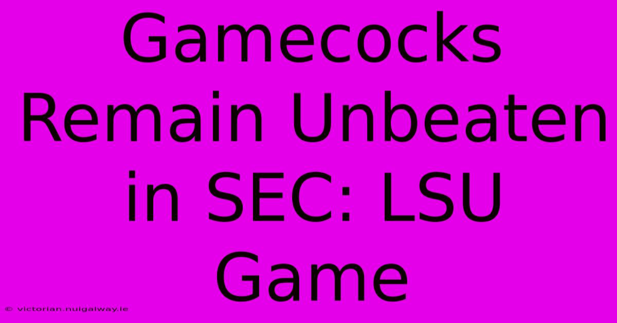 Gamecocks Remain Unbeaten In SEC: LSU Game