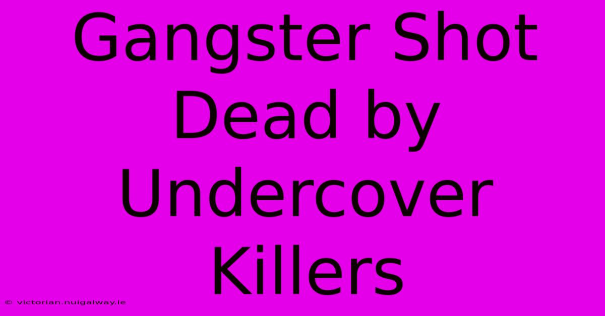 Gangster Shot Dead By Undercover Killers