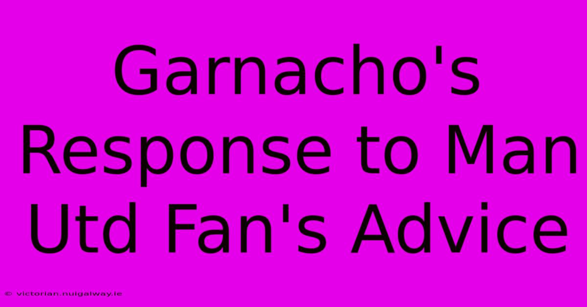 Garnacho's Response To Man Utd Fan's Advice