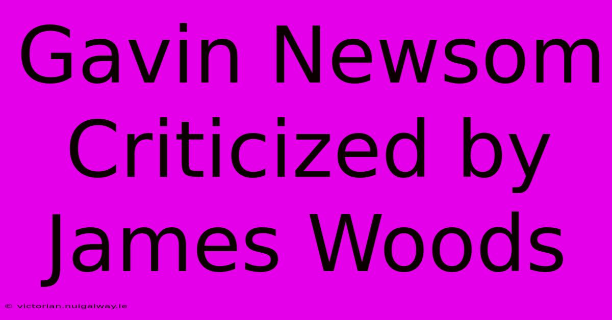 Gavin Newsom Criticized By James Woods