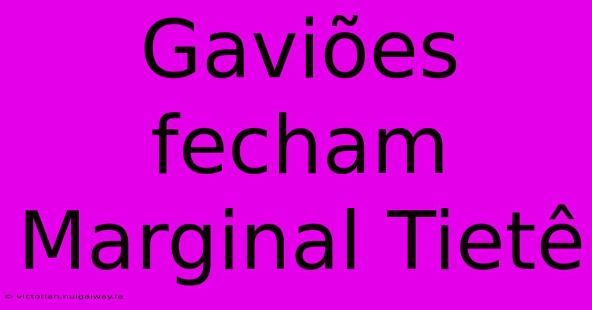 Gaviões Fecham Marginal Tietê