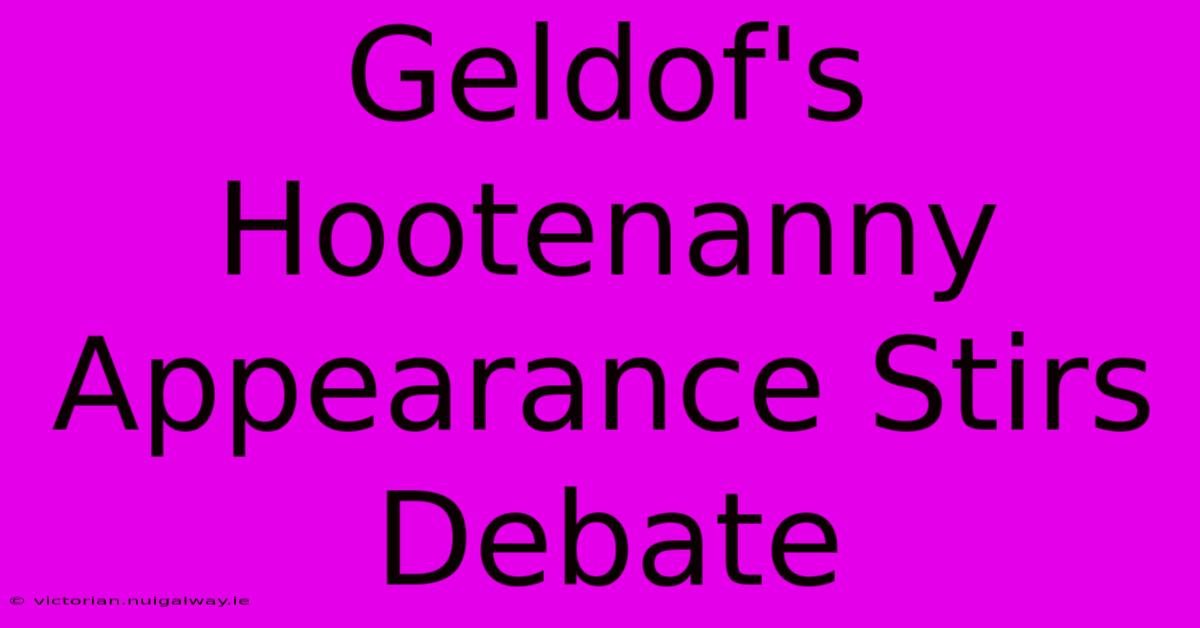 Geldof's Hootenanny Appearance Stirs Debate