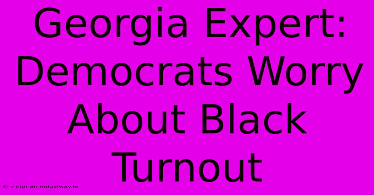 Georgia Expert: Democrats Worry About Black Turnout