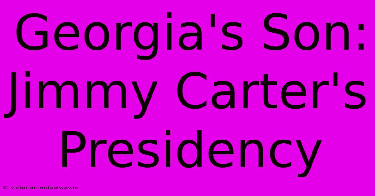 Georgia's Son: Jimmy Carter's Presidency