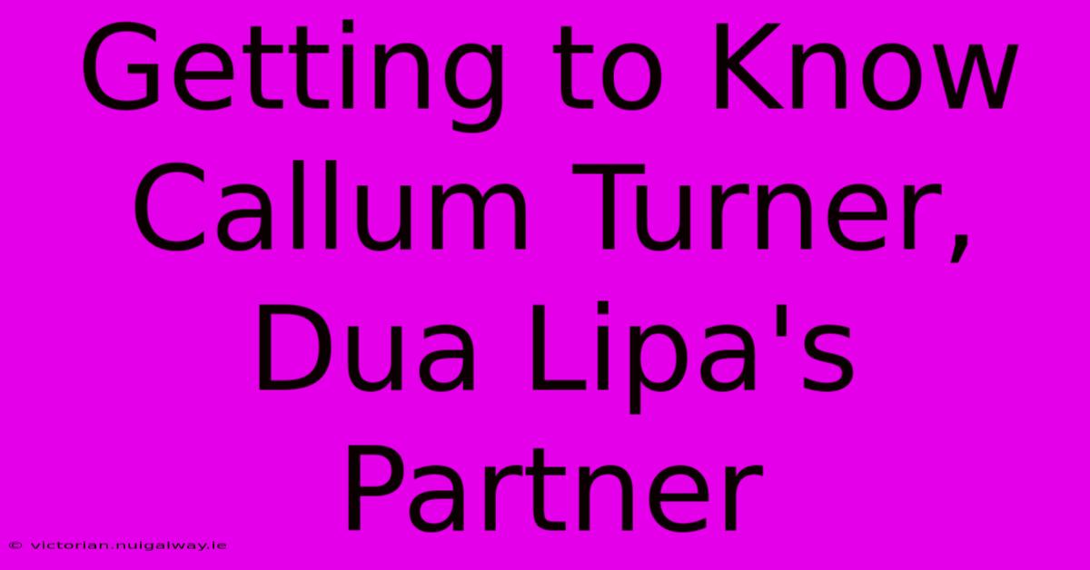 Getting To Know Callum Turner, Dua Lipa's Partner