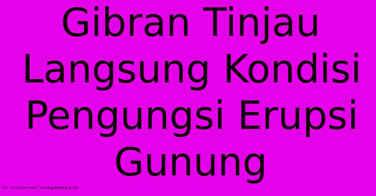 Gibran Tinjau Langsung Kondisi Pengungsi Erupsi Gunung