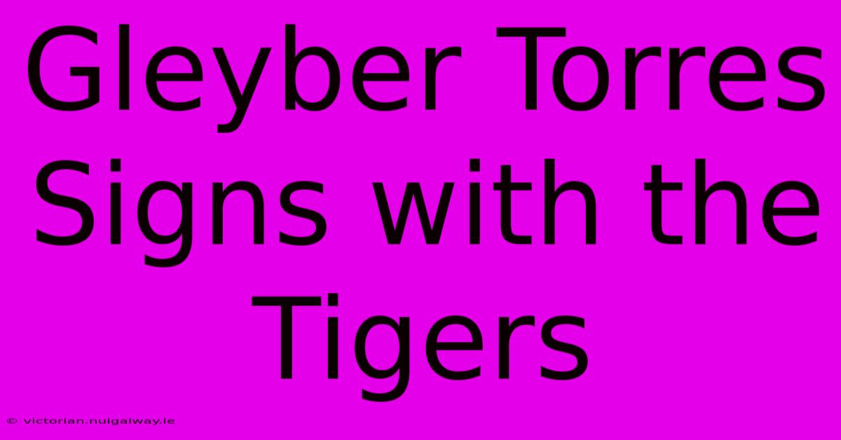 Gleyber Torres Signs With The Tigers