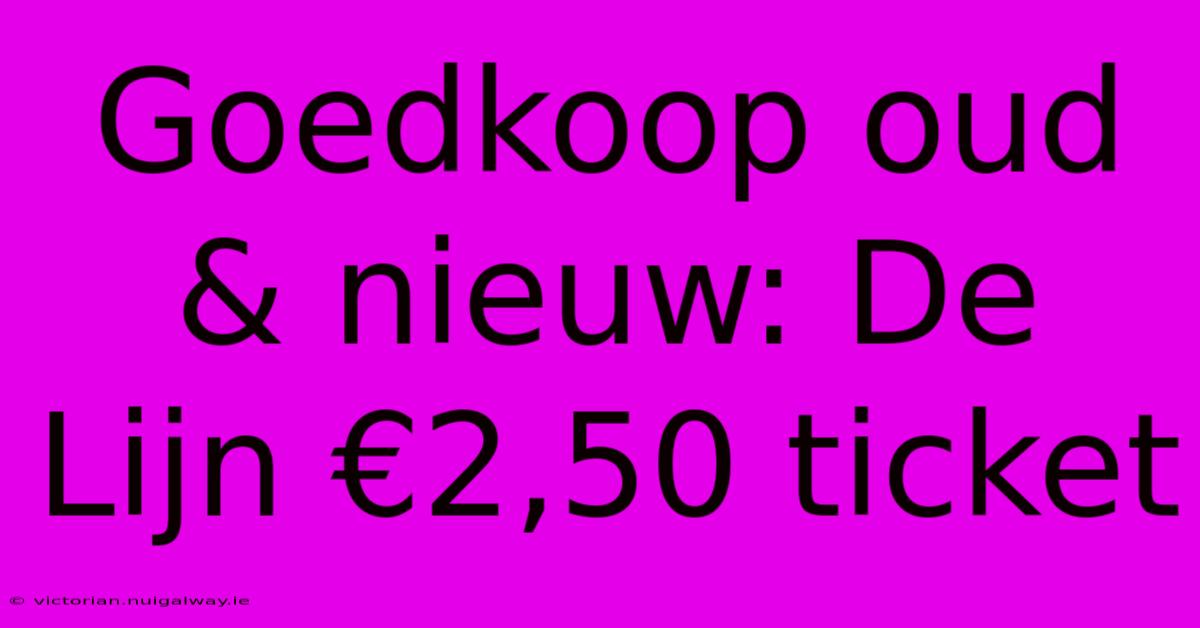 Goedkoop Oud & Nieuw: De Lijn €2,50 Ticket