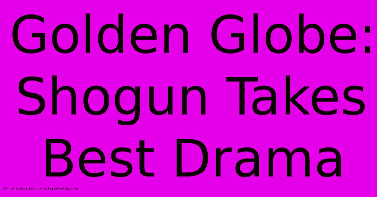 Golden Globe: Shogun Takes Best Drama