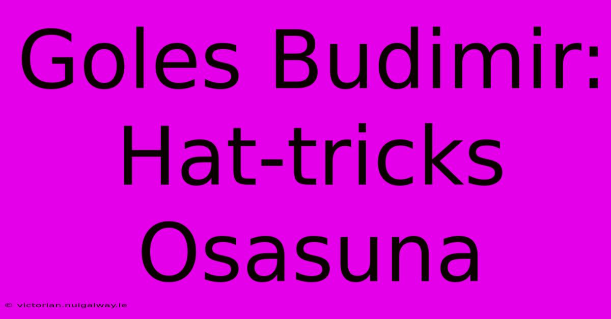 Goles Budimir: Hat-tricks Osasuna