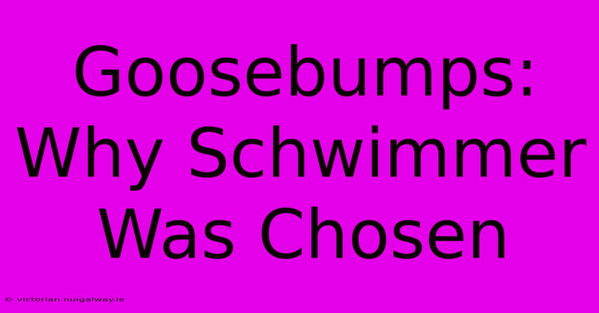 Goosebumps: Why Schwimmer Was Chosen