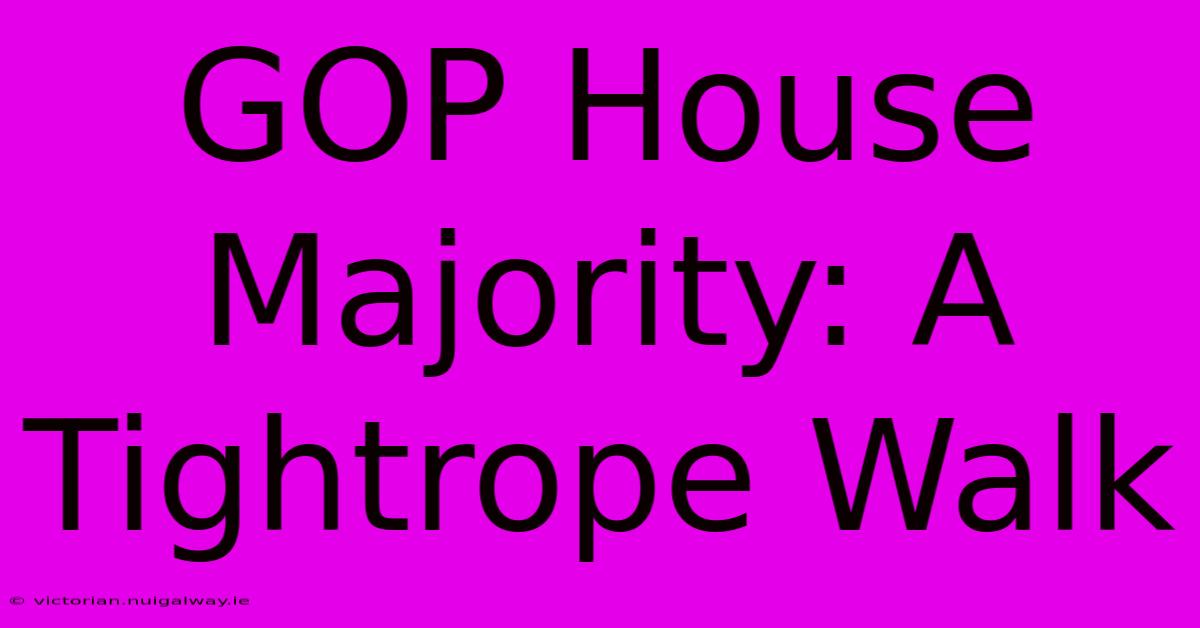 GOP House Majority: A Tightrope Walk