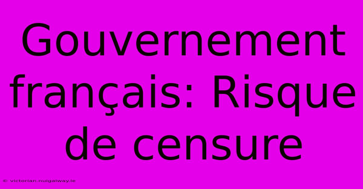 Gouvernement Français: Risque De Censure