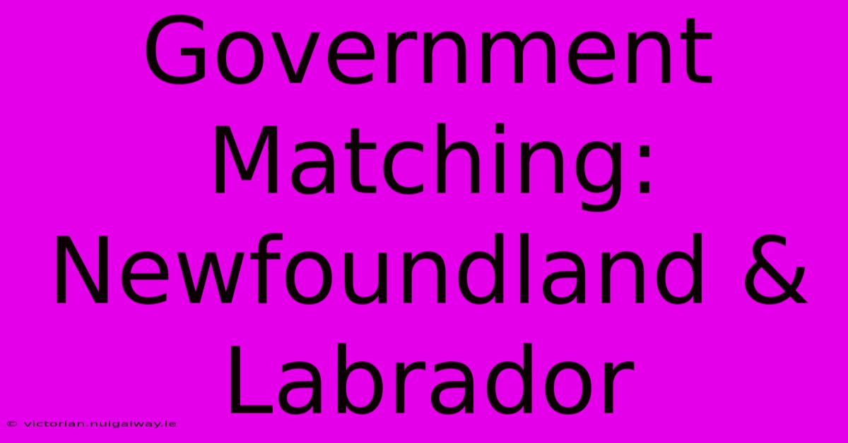 Government Matching: Newfoundland & Labrador