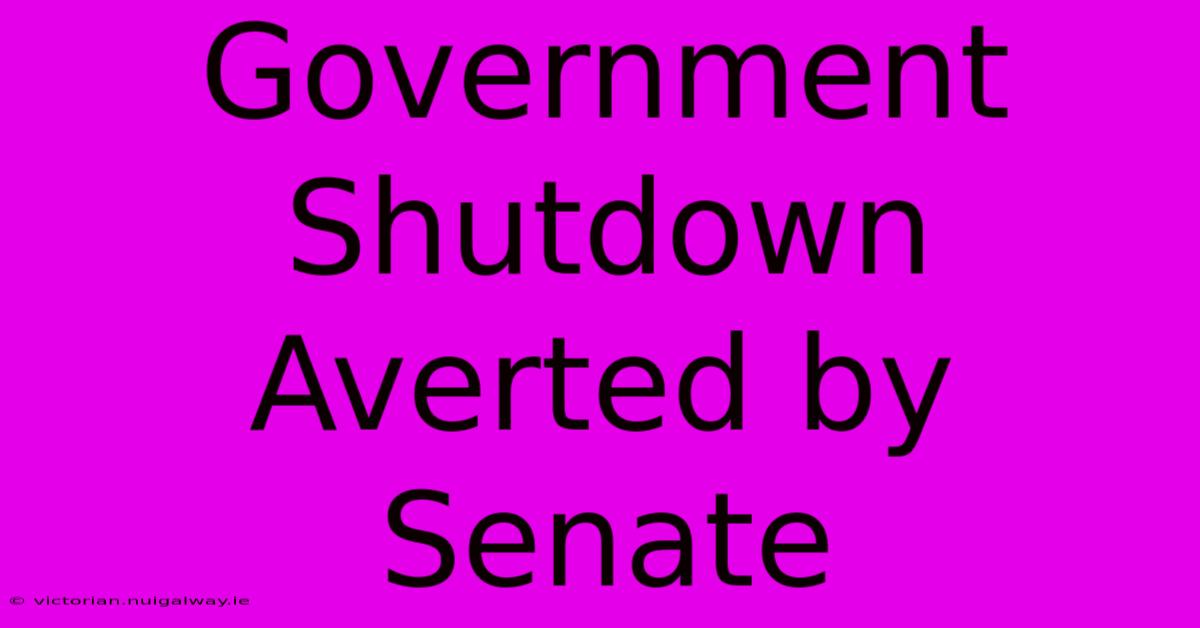 Government Shutdown Averted By Senate